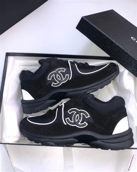 chanel runner black reflective